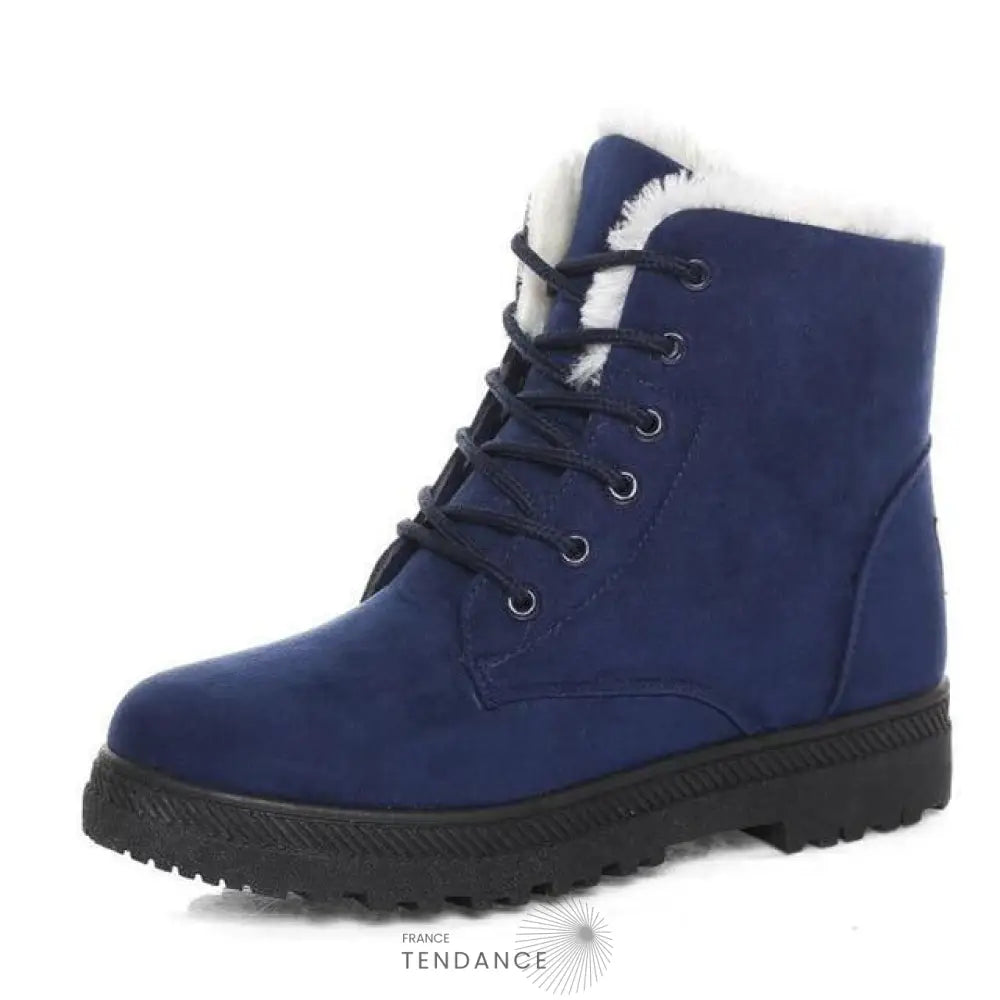 Bottines Unies à Fourrure | France-Tendance