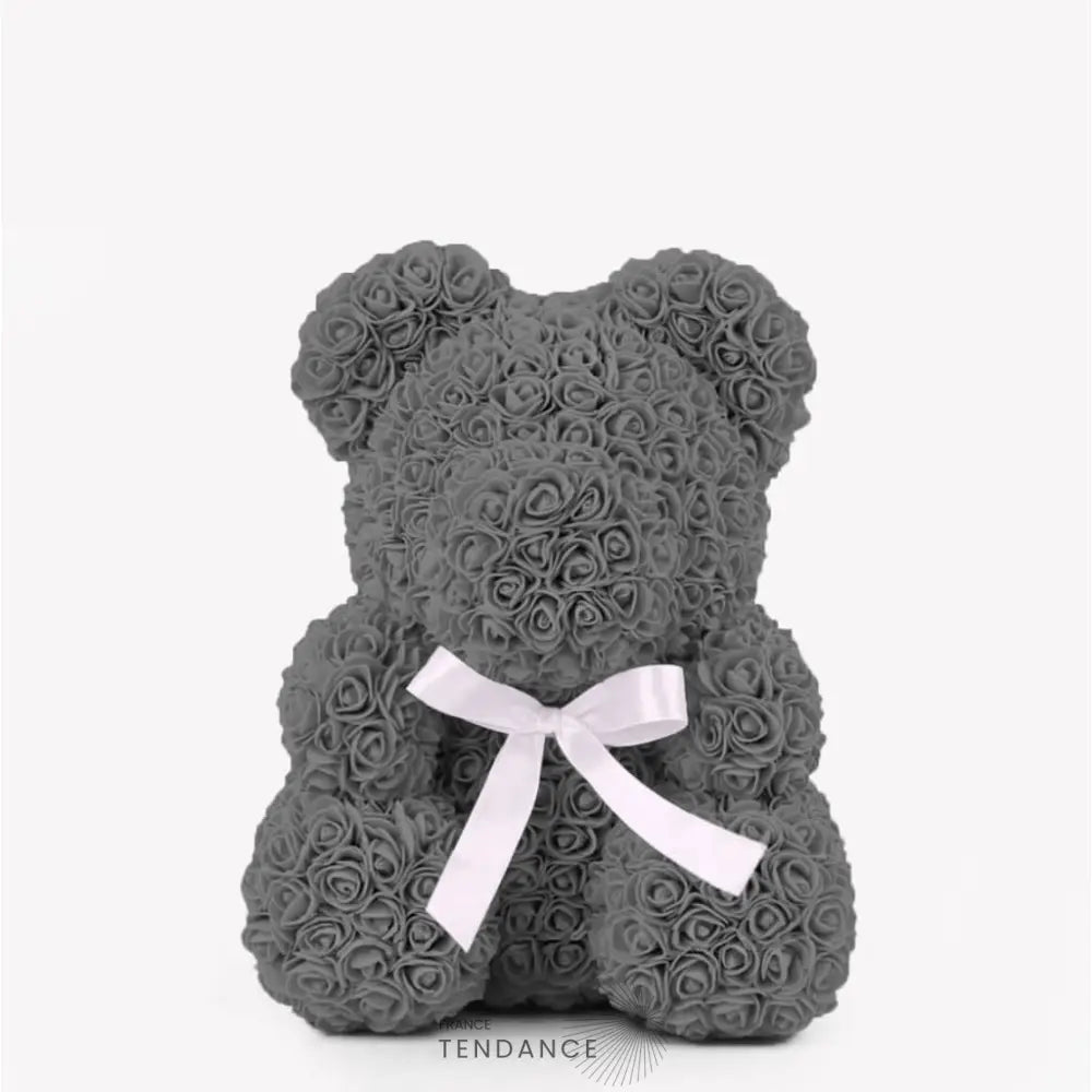 Ours En Roses éternelles Gris (40 Cm) | France-Tendance