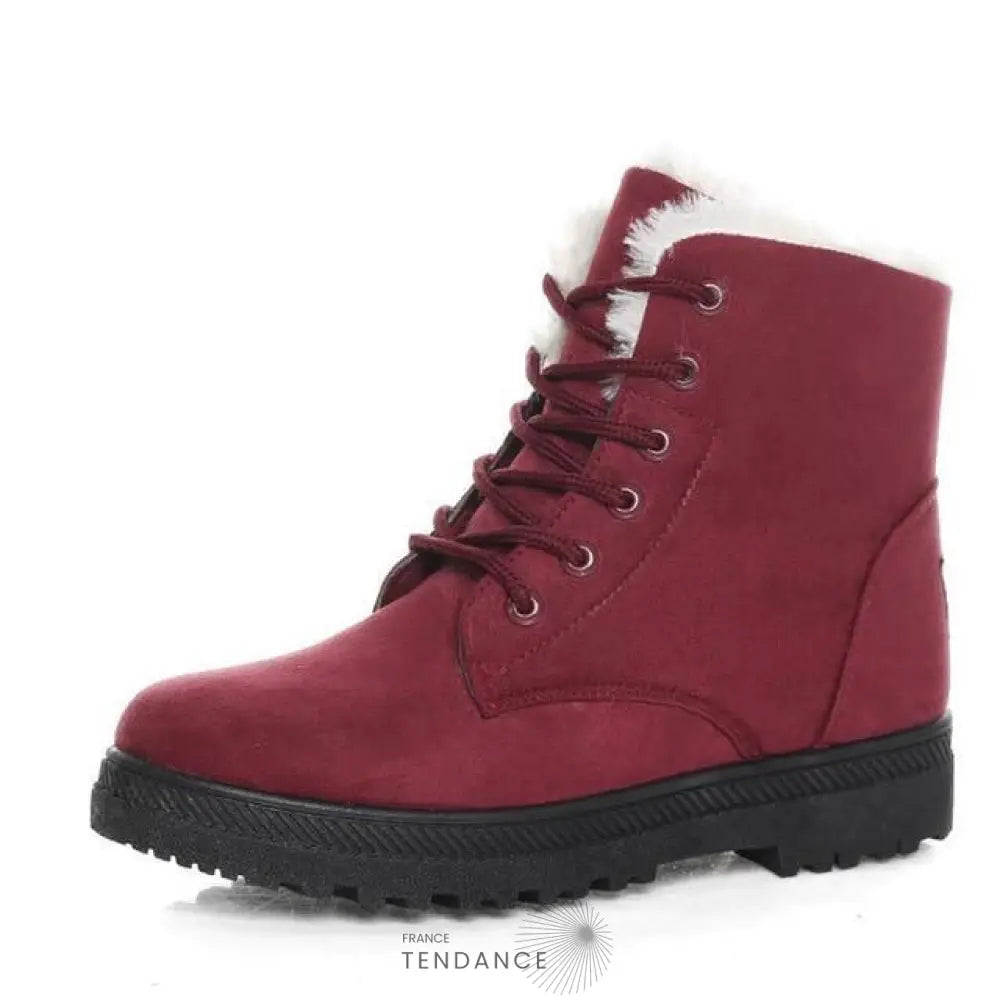 Bottines Unies à Fourrure | France-Tendance
