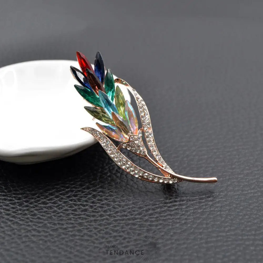 Broche Fleur En Cristal Arc-en-ciel | France-Tendance