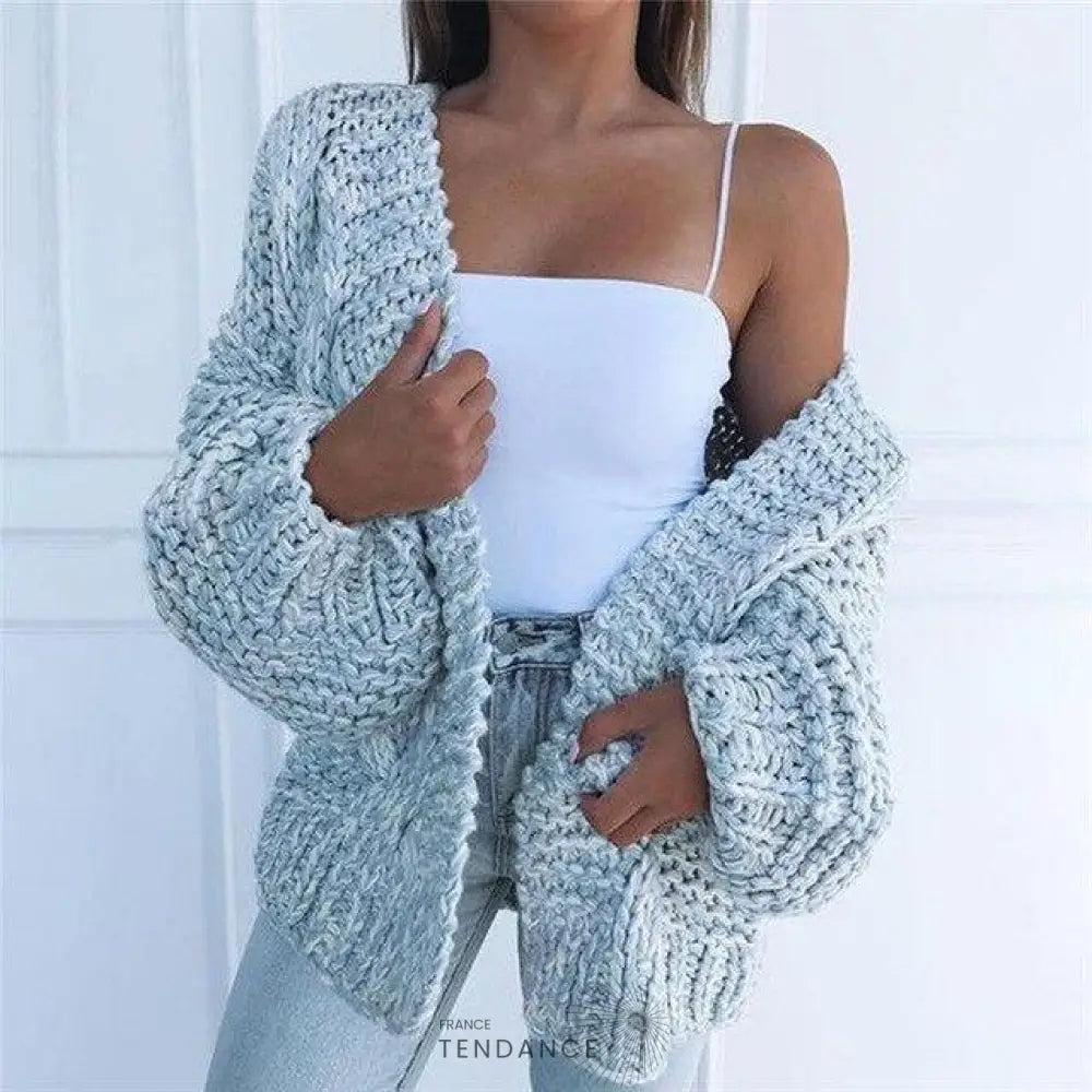 Cardigan Uni Tricoté | France-Tendance