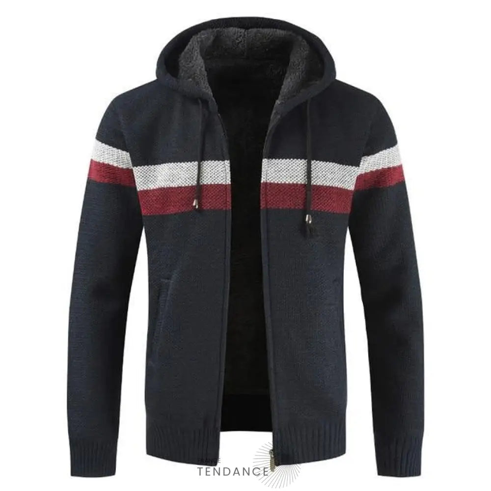 Cardigan Rayé à Capuche | France-Tendance
