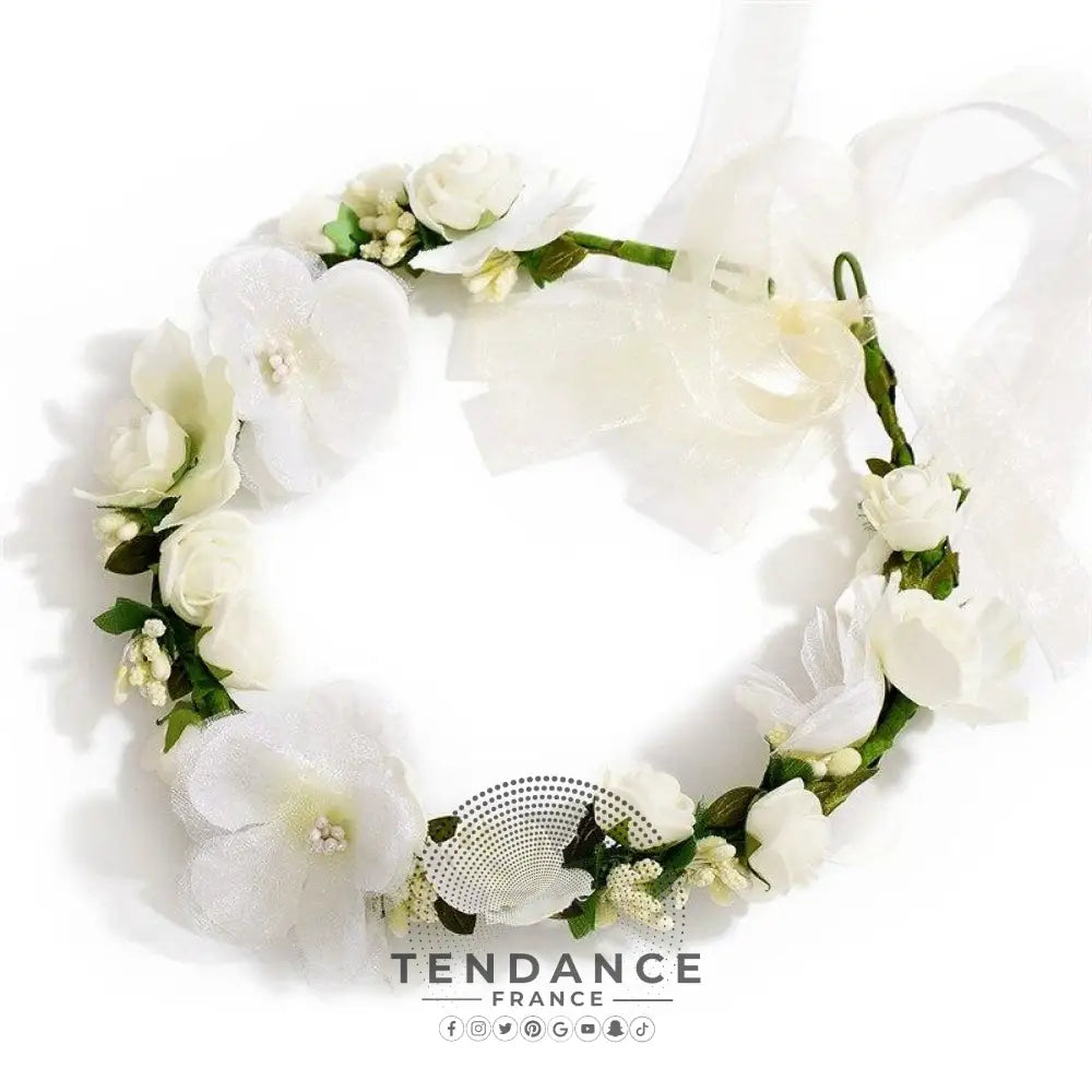 Couronne De Fleurs Blanche Mariage | France-Tendance