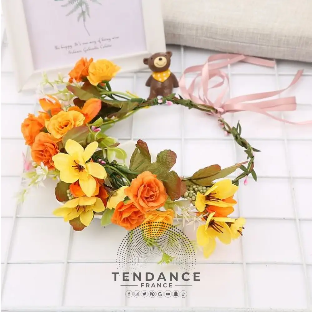 Couronne De Fleurs Jaune | France-Tendance