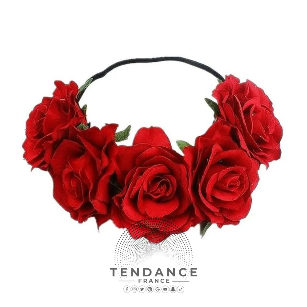 Couronne De Fleurs Rose Rouge | France-Tendance