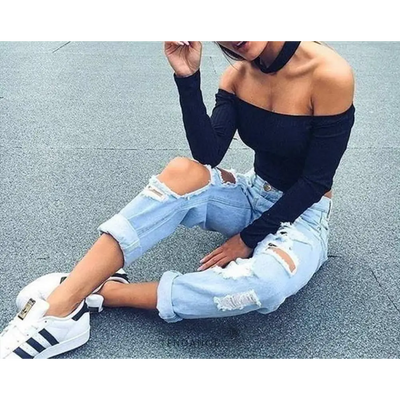 Crop-top à Manches Longues | France-Tendance