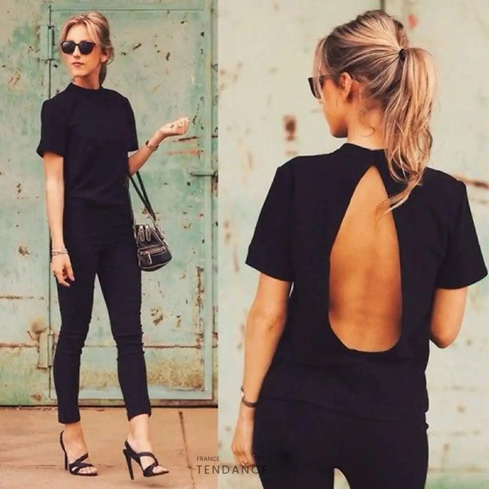 Haut Noir Dos Nu | France-Tendance