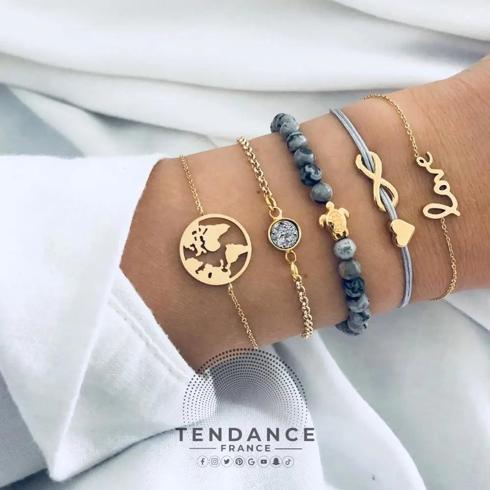 Lot De 5 Bracelets Tendances | France-Tendance