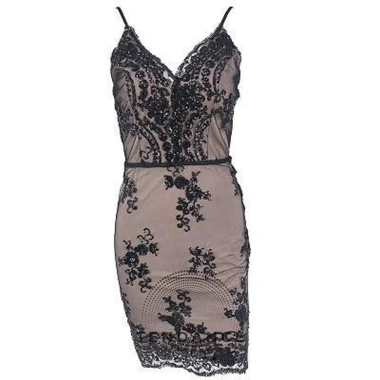 Robe De Soirée Paillettes Col En v Sexy Avec Le Dos à Nu |