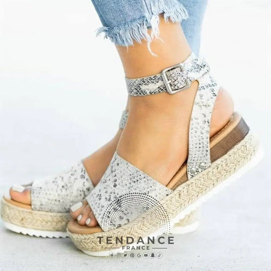 Sandales Plateforme Effet Corde | France-Tendance