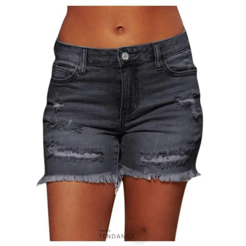 Short Denim à Ourlets Effilochés | France-Tendance