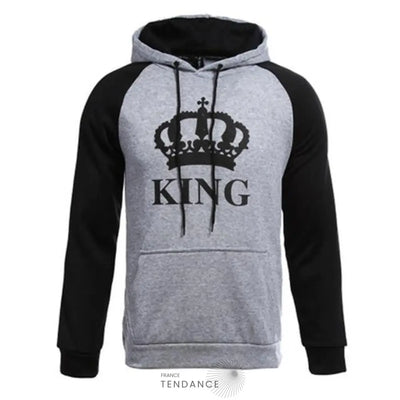 Sweats à Capuche Noir & Gris | France-Tendance