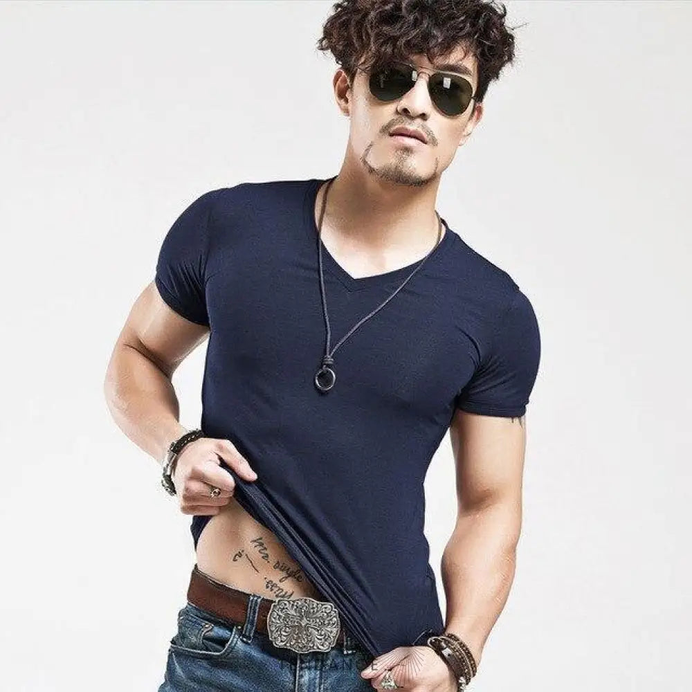 T-shirt Léger Col v | France-Tendance
