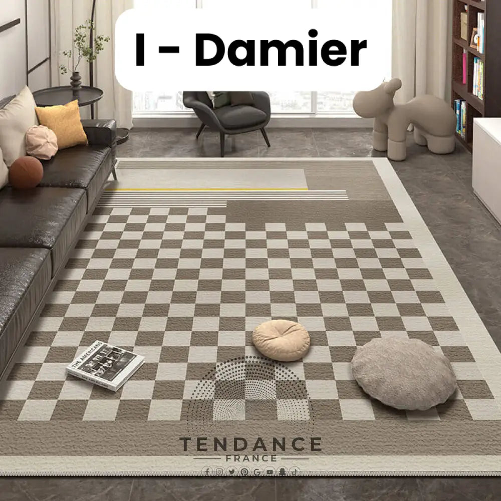 Tapis Magique Intachable | Incroyable Mais Vrai! I - Damier / Paillasson (0.4X0.6M) Salon